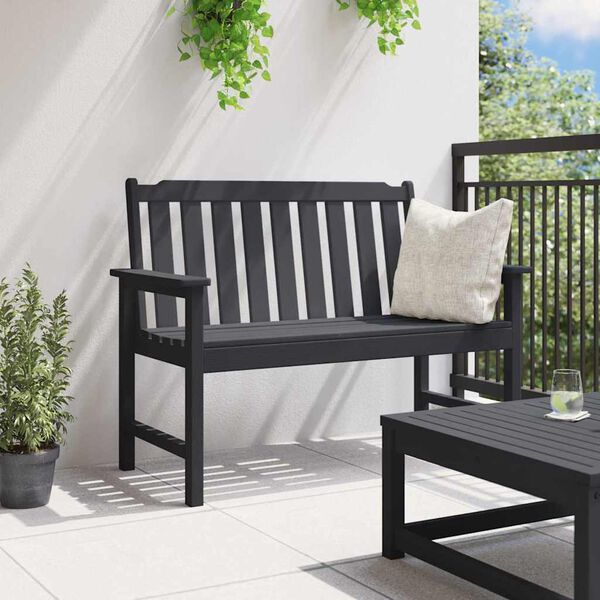 vidaXL Banc de jardin Noir 120 x 59 x 88 cm HDPE