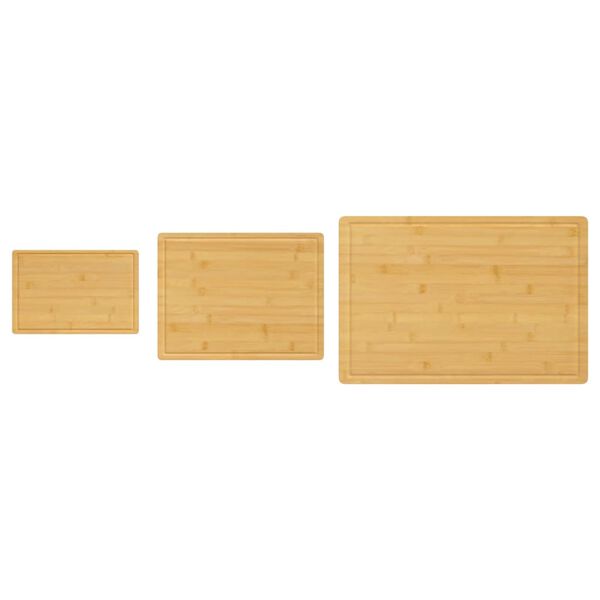 vidaXL Ensemble de planche à découper 3 pcs bambou