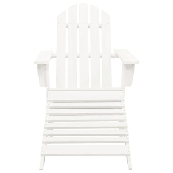 vidaXL Chaise de jardin avec pouf Bois Blanc