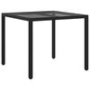 vidaXL Table de jardin pour repas Noir 90 x 90 x 75 cm polyrotin