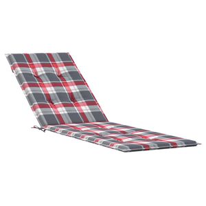 vidaXL Coussin de chaise de terrasse carreaux rouge (75+105)x50x4 cm