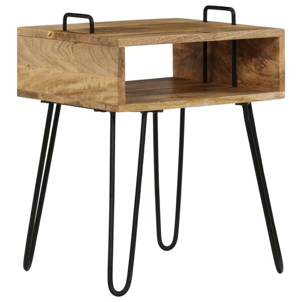 vidaXL Table de chevet Bois de manguier massif 40x34x47 cm