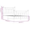 vidaXL Cadre de lit métal sans matelas et pied de lit blanc 100x190 cm