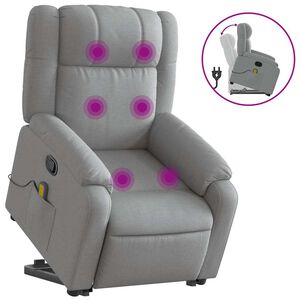 vidaXL Fauteuil inclinable de massage gris clair tissu