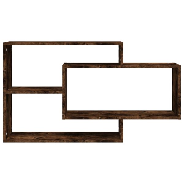 vidaXL &Eacute;tag&egrave;re murale ch&ecirc;ne fum&eacute; 104x20x58,5 cm bois d'ing&eacute;nierie