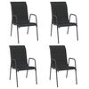 vidaXL Chaises de jardin 4 pcs Acier et textil&egrave;ne Noir