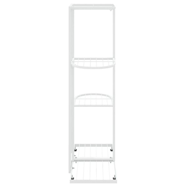 vidaXL Support pour plantes 4 niveaux 43x22x76 cm Blanc Métal