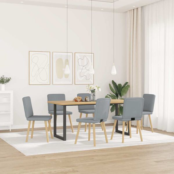 vidaXL Chaises à manger lot de 6 gris clair tissu