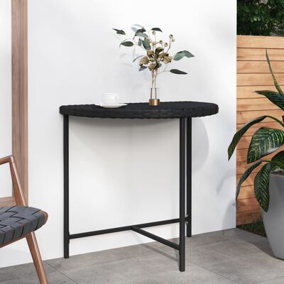 vidaXL Table de jardin Noir 80x50x75 cm Résine tressée