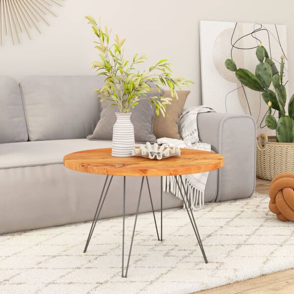 vidaXL Dessus de table Ø80x2,5 cm rond bois massif d'acacia