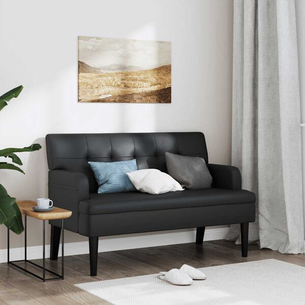 vidaXL Banc avec dossier Noir 112x65,5x75 cm Similicuir