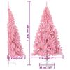 vidaXL Demi sapin de No&euml;l artificiel avec support Rose 180 cm PVC