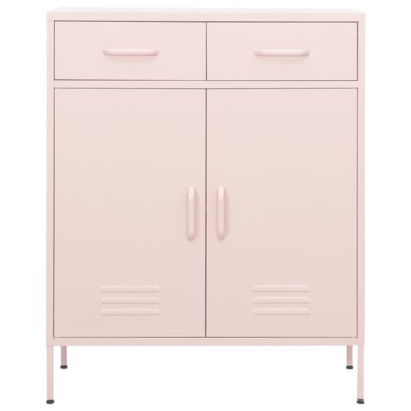 vidaXL Armoire de rangement Rose 80x35x101,5 cm Acier