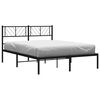 vidaXL Cadre de lit métal sans matelas avec tête de lit noir 150x200cm