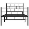 vidaXL Cadre de lit m&eacute;tal sans matelas et pied de lit noir 100x200 cm