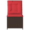 vidaXL Canap&eacute; de jardin avec coussin Marron et rouge polyrotin