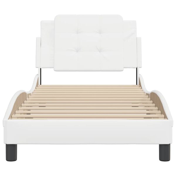 vidaXL Cadre de lit sans matelas Zadar blanc 100x190 cm similicuir
