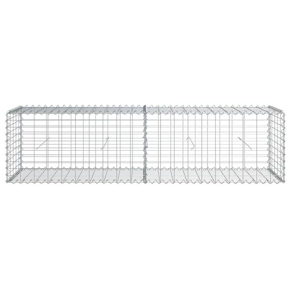 vidaXL Panier gabion avec couvercle 200x50x50 cm fer galvanis&eacute;
