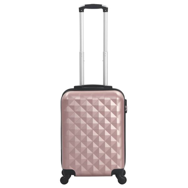 vidaXL Valise rigide Dor&eacute; rose ABS