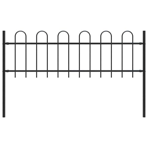 vidaXL Cl&ocirc;ture de jardin avec dessus en cerceau Acier 1,8 m Noir