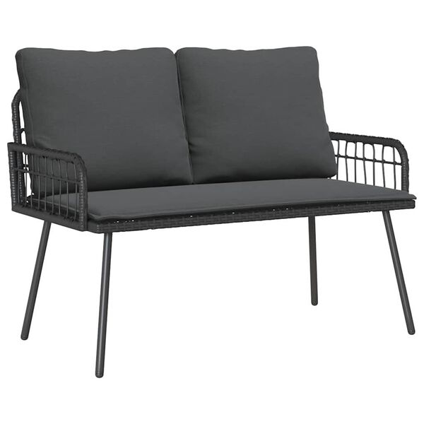 vidaXL Banc de jardin avec coussin Gris 114 x 64 x 78cm Métal