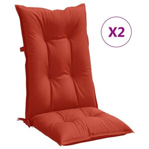 vidaXL Coussins de chaise &agrave; dossier haut lot de 2 rouge m&eacute;lang&eacute; tissu