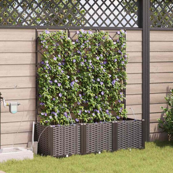 vidaXL Cache-pot de jardin 3 pcs Marron Acier