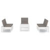 vidaXL Salon de jardin 4 pcs avec coussins Plastique Blanc