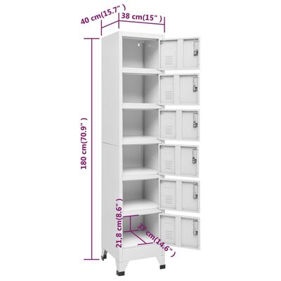 vidaXL Armoire à casiers Gris clair 38x40x180 cm Acier