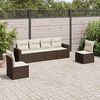 vidaXL Salon de jardin avec coussins 6 pcs marron r&eacute;sine tress&eacute;e