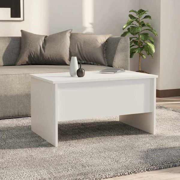 vidaXL Table basse blanc 80x50x42,5 cm bois d'ingénierie
