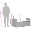 vidaXL Canap&eacute; de jardin 2 places coussins et table gris r&eacute;sine tress&eacute;e