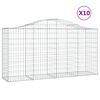 vidaXL Paniers &agrave; gabions arqu&eacute;s 10 pcs 200x50x100/120 cm fer galvanis&eacute;