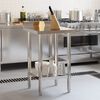 vidaXL Table de travail de cuisine avec dosseret 55x55x93 cm inox