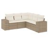 vidaXL Salon de jardin avec coussins 5 pcs beige r&eacute;sine tress&eacute;e