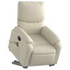 vidaXL Fauteuil inclinable de massage électrique crème similicuir
