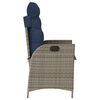 vidaXL Chaise inclinable de jardin avec coussins gris r&eacute;sine tress&eacute;e