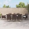 vidaXL Ensemble &agrave; manger de jardin et coussins 9 pcs marron poly rotin