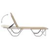 vidaXL Chaise longue aluminium et textilène crème