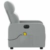 vidaXL Fauteuil inclinable de massage &eacute;lectrique gris clair tissu