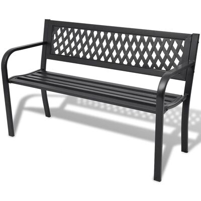 vidaXL Banc de jardin 118 cm Acier Noir