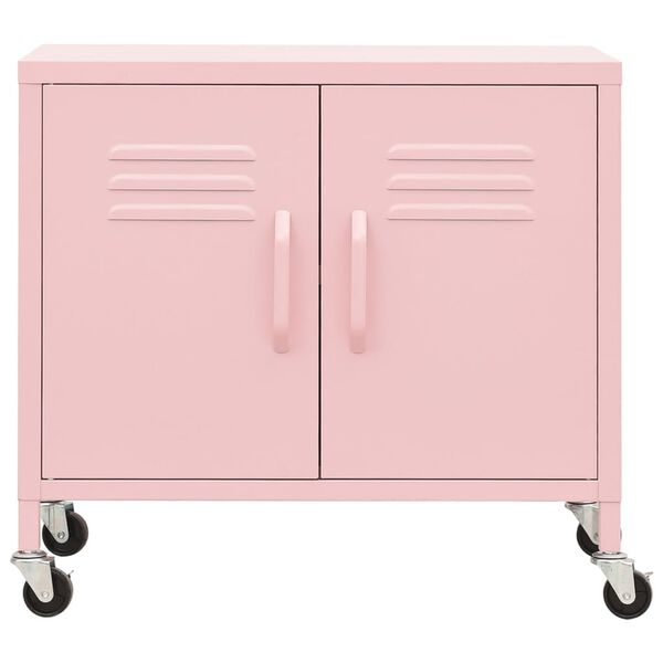 vidaXL Armoire de rangement Rose 60x35x56 cm Acier