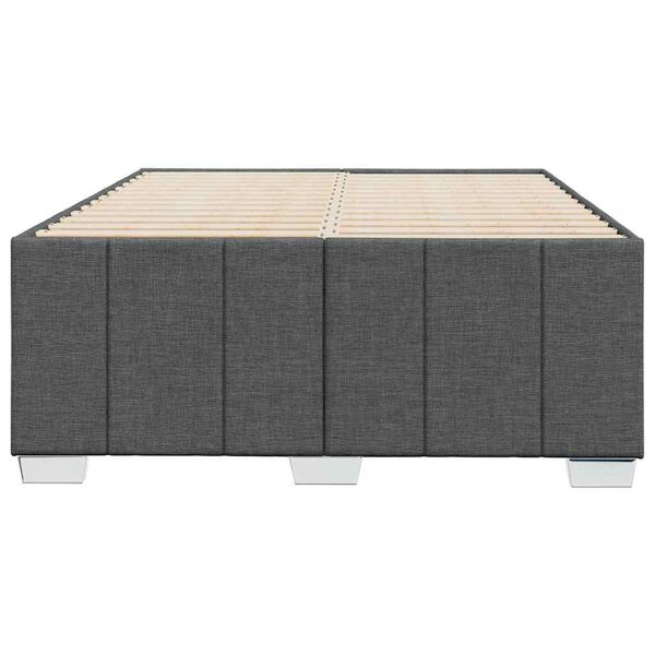 vidaXL Cadre de lit sans matelas gris foncé tissu
