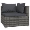 vidaXL Salon de jardin 7 pcs avec coussins R&eacute;sine tress&eacute;e Gris
