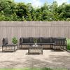 vidaXL Salon de jardin 7 pcs avec coussins anthracite r&eacute;sine tress&eacute;e