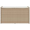 vidaXL Banc de rangement extérieur coussin beige 100 cm résine tressée