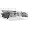 vidaXL Cadre de lit m&eacute;tal sans matelas et pied de lit blanc 150x200 cm