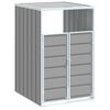 vidaXL Rangement &agrave; roulettes pour poubelles pour bac unique gris acier