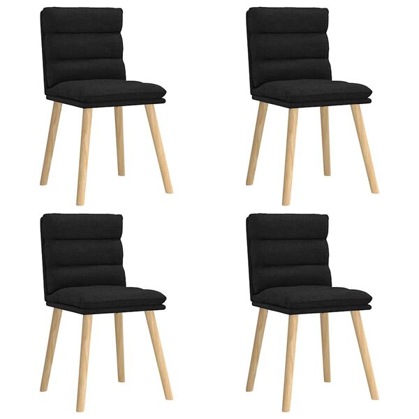 vidaXL Chaises à manger lot de 4 noir tissu
