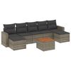vidaXL Salon de jardin 8 pcs avec coussins gris r&eacute;sine tress&eacute;e